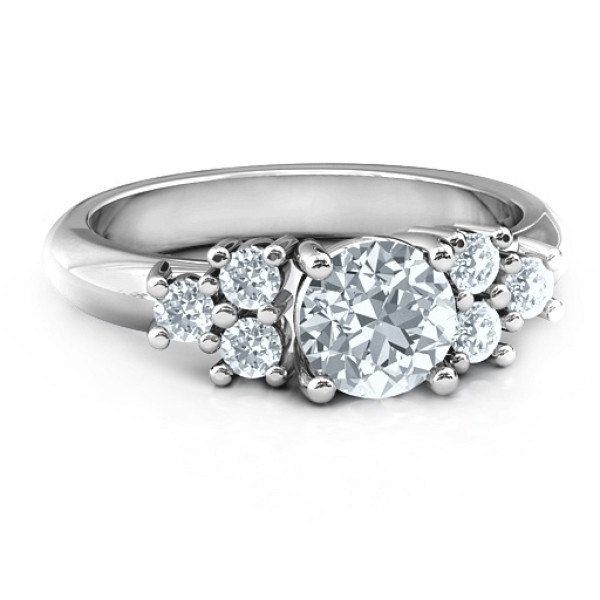 Sterling Silver Flourish Engagement Ring - Handcrafted & Custom-Made
