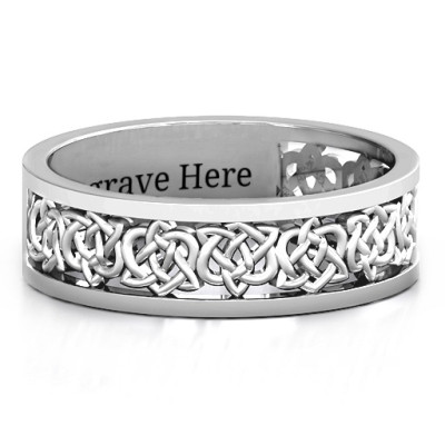Sterling Silver Half Eternity Celtic Ring - Handcrafted & Custom-Made
