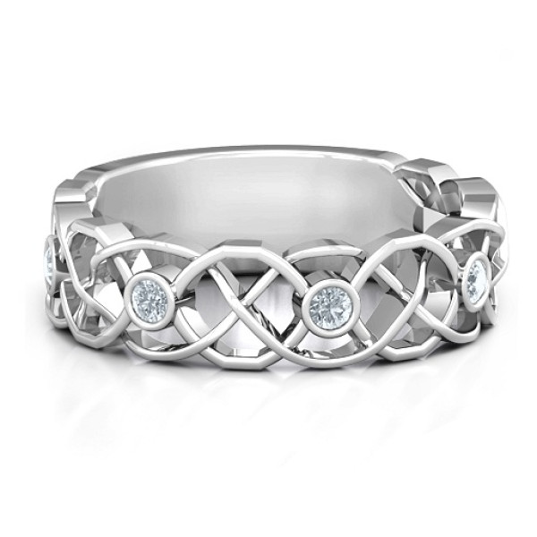 Sterling Silver Intertwined Love Band Ring - Handcrafted & Custom-Made
