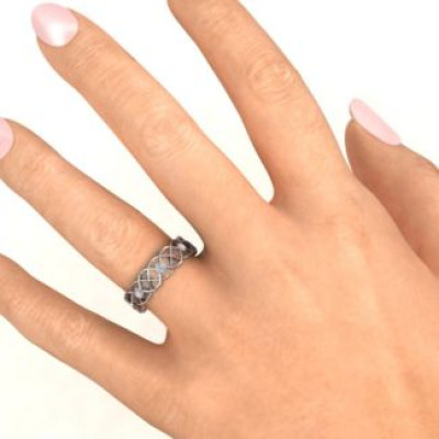 Sterling Silver Intertwined Love Band Ring - Handcrafted & Custom-Made