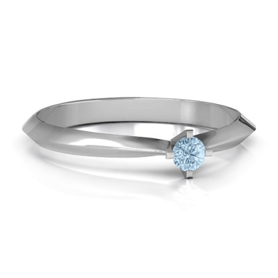 Sterling Silver Knife Edge Solitaire Ring - Handcrafted & Custom-Made