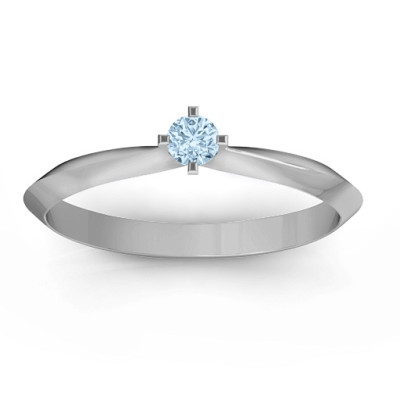 Sterling Silver Knife Edge Solitaire Ring - Handcrafted & Custom-Made