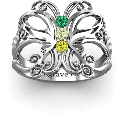 Sterling Silver Precious Butterfly Ring - Handcrafted & Custom-Made