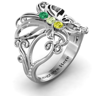 Sterling Silver Precious Butterfly Ring - Handcrafted & Custom-Made