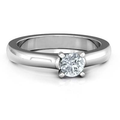 Sterling Silver Simply Solitaire Ring - Handcrafted & Custom-Made