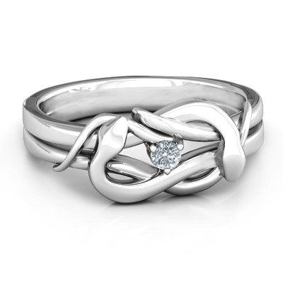 Sterling Silver Snake Lover's Knot Ring - Handcrafted & Custom-Made