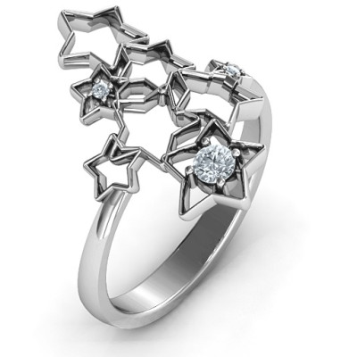 Sterling Silver Sparkling Constellation Ring - Handcrafted & Custom-Made
