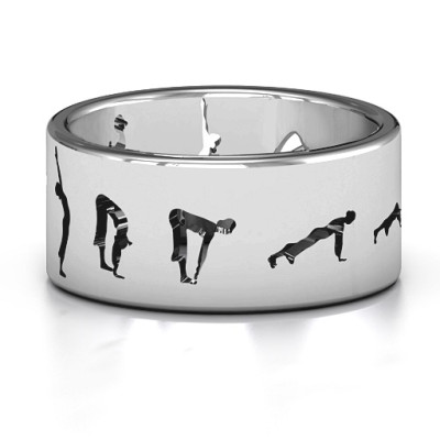 Sterling Silver Sun Salutation Pose Ring - Handcrafted & Custom-Made