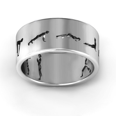 Sterling Silver Sun Salutation Pose Ring - Handcrafted & Custom-Made