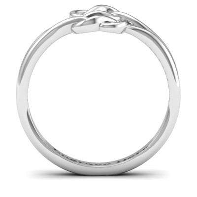 Sterling Silver Tangled Hearts Infinity Ring - Handcrafted & Custom-Made
