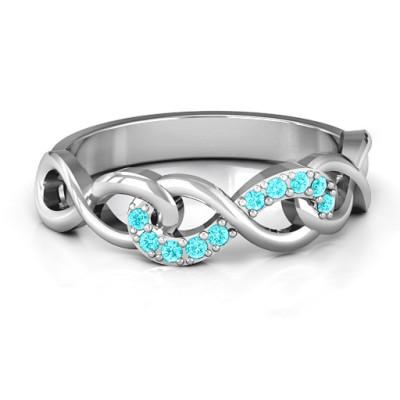 Sterling Silver Triple Entwined Infinity Ring with Accents - Handcrafted & Custom-Made