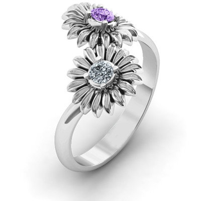 Sun Flowers Ring - Handcrafted & Custom-Made