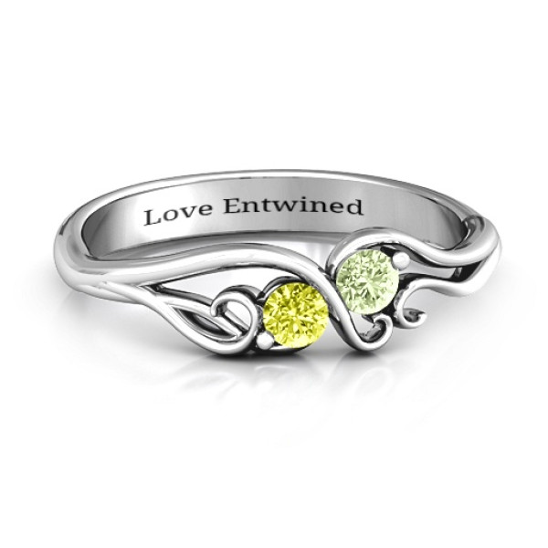 Swirl of Style Birthstone Ring  - Handcrafted & Custom-Made