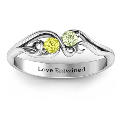 Swirl of Style Birthstone Ring  - Handcrafted & Custom-Made