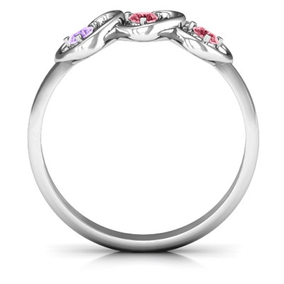 Three's Company Triple Heart Gemstone Ring  - Handcrafted & Custom-Made