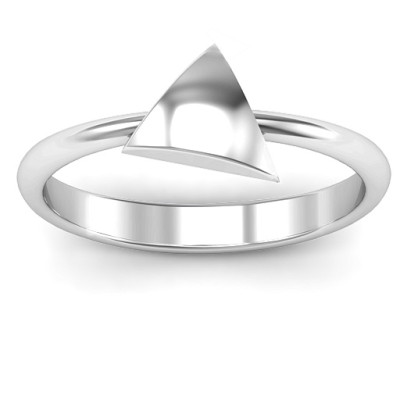 Triangle Pebble Geometric Ring - Handcrafted & Custom-Made