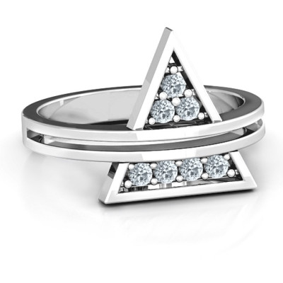 Triangle of Glam Geometric Ring - Handcrafted & Custom-Made