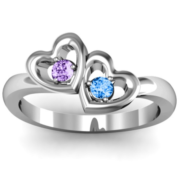 Twin Hearts Ring - Handcrafted & Custom-Made