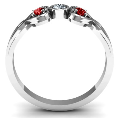 Twin Hearts with Centre Bezel Ring - Handcrafted & Custom-Made