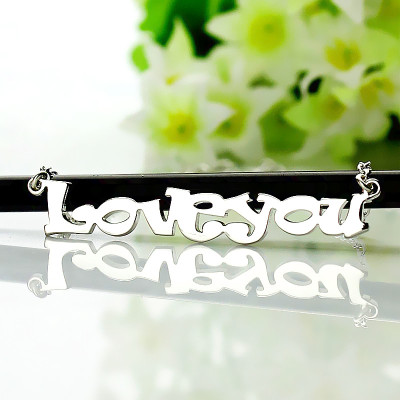 Cute Cartoon Ravie Font 18ct White Gold Plated Name Necklace - Handcrafted & Custom-Made