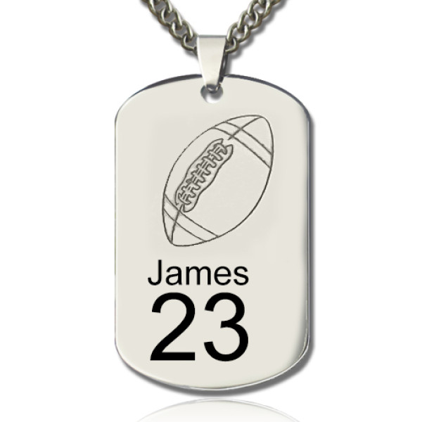 Man's Dog Tag Rugby Name Necklace - Handcrafted & Custom-Made