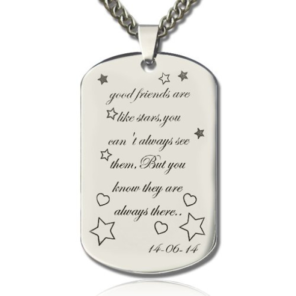 Best Friends Gift Dog Tag Name Necklace - Handcrafted & Custom-Made
