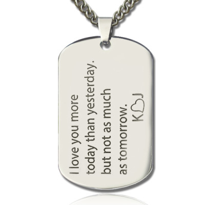 Love Song Dog Tag Name Necklace - Handcrafted & Custom-Made