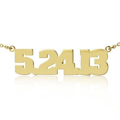 Gold Plated Silver Number Necklace - Handcrafted & Custom-Made