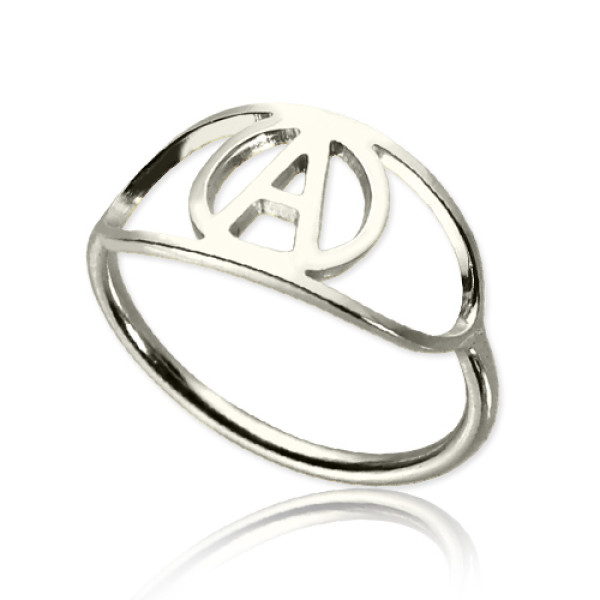 Personalised Eye Rings with Initial Sterling Silver - Handcrafted & Custom-Made