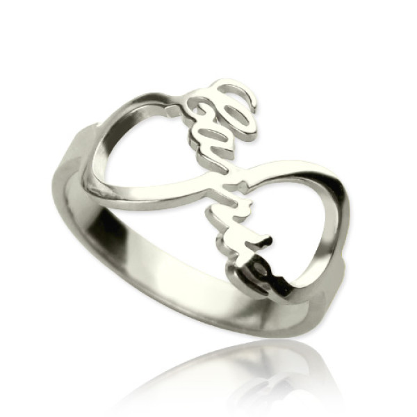Personalised Infinity Nameplate Ring Sterling Silver - Handcrafted & Custom-Made