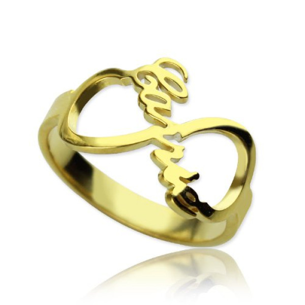 Custom Infinity Name Ring 18ct Gold Plated - Handcrafted & Custom-Made