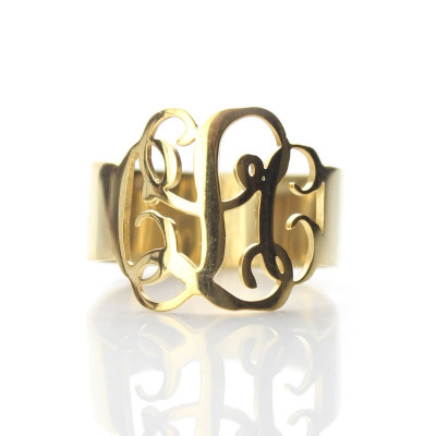 Solid Gold Personalised Monogram Ring - Handcrafted & Custom-Made