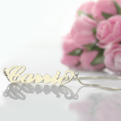 Personalised Carrie Name Necklace Silver - Box Chain - Handcrafted & Custom-Made