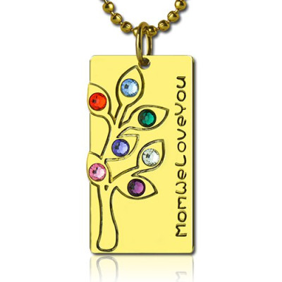 Mothers Birthstone Family Tree Necklace Sterling Silver  - Handcrafted & Custom-Made