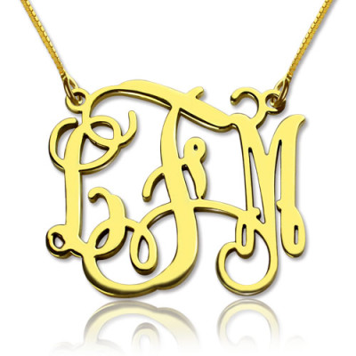 Custom Monogram Necklace 18ct Gold Plated - Handcrafted & Custom-Made