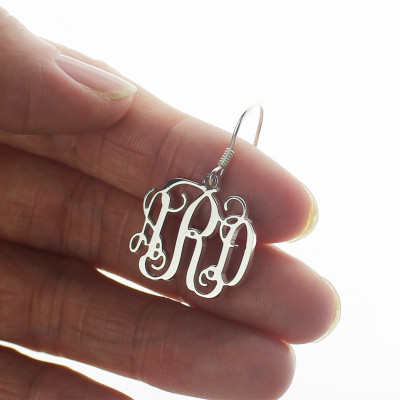 Personalised Sterling Silver Monogram Earrings - Handcrafted & Custom-Made