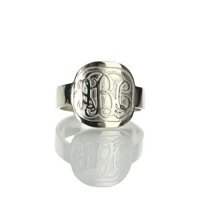Engraved Designs Monogram Ring Sterling Silver - Handcrafted & Custom-Made
