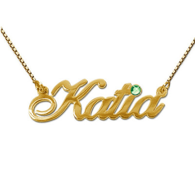 18ct Gold and Swarovski Crystal Name Pendant - Handcrafted & Custom-Made