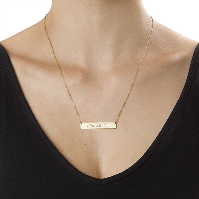 18ct Gold Plated Icon Bar Necklace - Handcrafted & Custom-Made