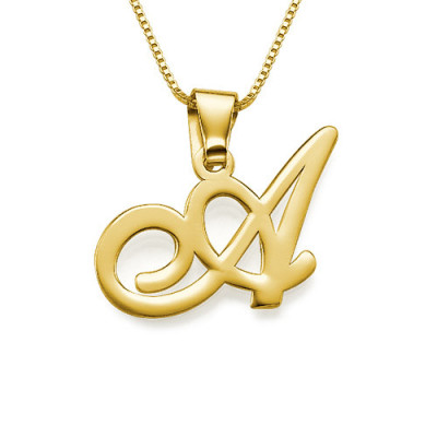 18ct Gold-Plated Initials Pendant With Any Letter - Handcrafted & Custom-Made