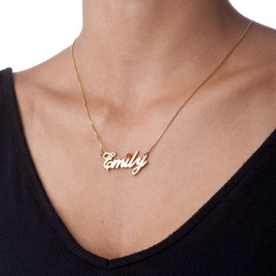 18ct Gold-Plated Swarovski Crystal Name Necklace - Handcrafted & Custom-Made
