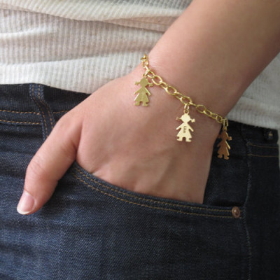 18ct Gold Plated Silver Engraved Kids Bracelet - Handcrafted & Custom-Made