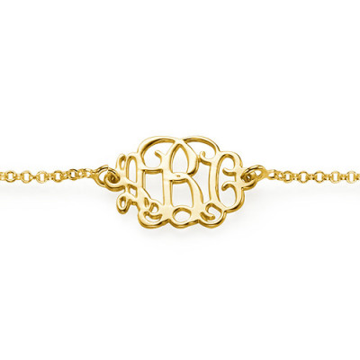 18ct Gold Plated Silver Monogram Bracelet/Anklet - Handcrafted & Custom-Made
