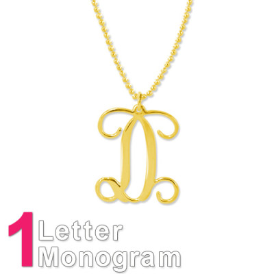 18ct Gold Plated Sterling Silver Initials Necklace - Handcrafted & Custom-Made