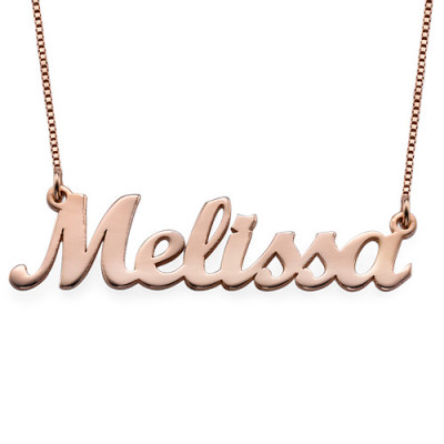 18ct Rose Gold Plated Script Name Necklace - Handcrafted & Custom-Made