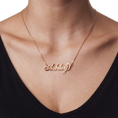 18ct Rose Gold Plated Silver Name Necklace - Handcrafted & Custom-Made