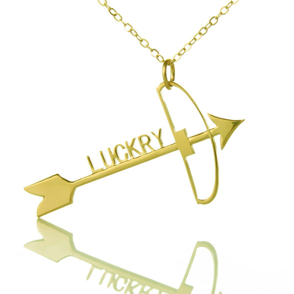 18ct Gold Plated 925 Silver Arrow Cross Name Necklaces Pendant Necklace - Handcrafted & Custom-Made