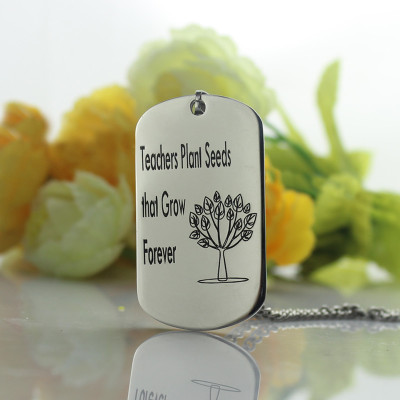 Man's Dog Tag Tree Name Necklace - Handcrafted & Custom-Made