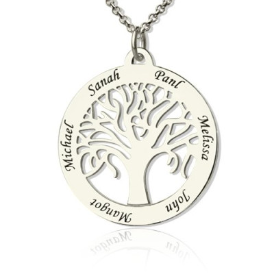 Tree Of Life Necklace Engraved Names in Silver - Handcrafted & Custom-Made