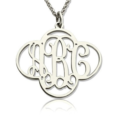 Personalised Cut Out Clover Monogram Necklace Sterling Silver - Handcrafted & Custom-Made